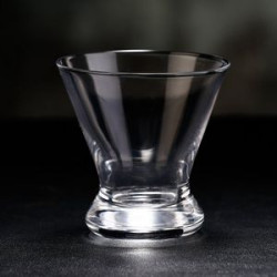 Brisbane Stemless Martini Glass- Deep Etch 8oz