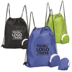 Folding Drawstring Backpack with Pouch