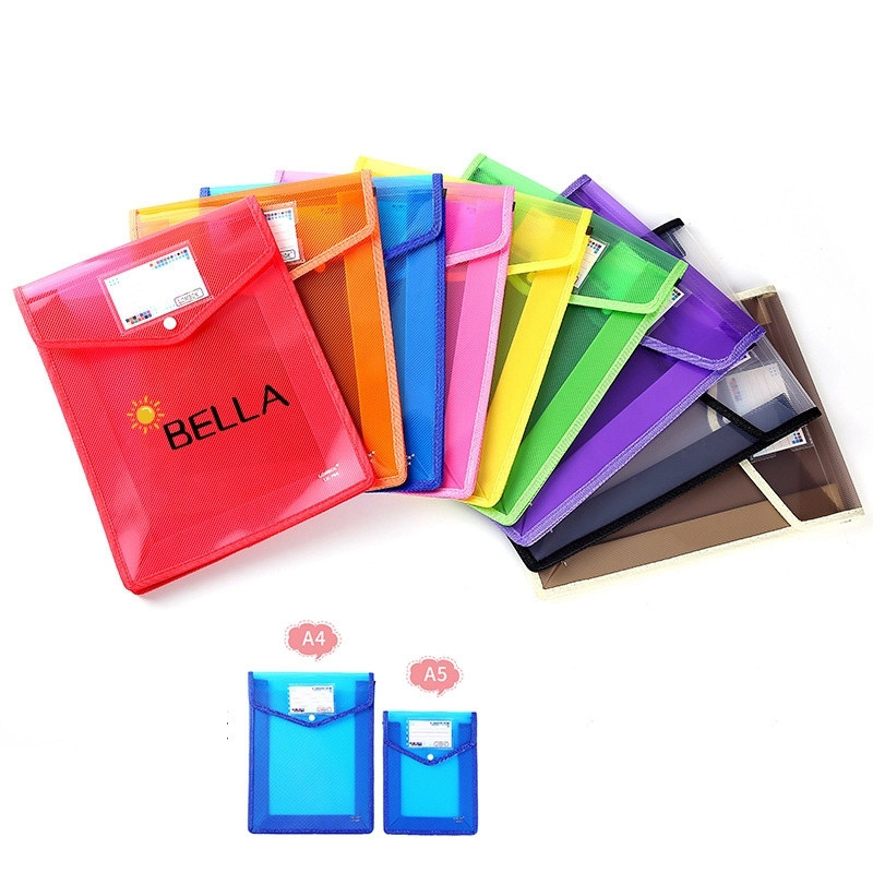 A4 Size Vertical Document Storage Bag With Snap Button