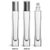 Clear Glass 10 Ml Roll On Bottles W/ Ball And Silver Caps