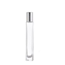 Clear Glass 10 Ml Roll On Bottles W/ Ball And Silver Caps