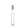 Clear Glass 10 Ml Roll On Bottles W/ Ball And Silver Caps