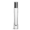 Clear Glass 10 Ml Roll On Bottles W/ Ball And Silver Caps