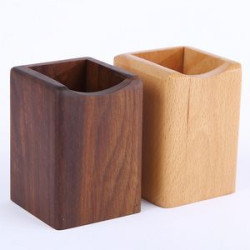 Round Wooden Pen Holder