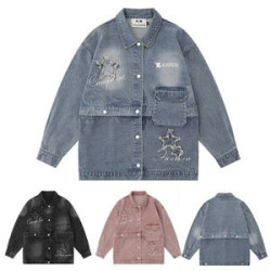 Trendy Vintage Casual Denim Comfortable shacket Jacket