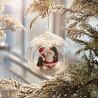 3" Thickeness Clear Glass Christmas Scene Ornaments Balls