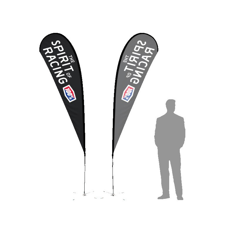 11' TearDrop Flag W/ Single Sided Printing
