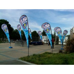 11' TearDrop Flag W/ Single Sided Printing