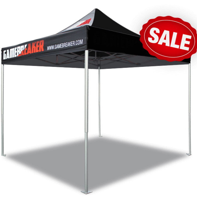 10'x10' V3 Premium Aluminum Tent with Front Peak & Valance Printed Top
