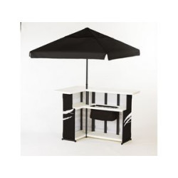 Portable Bar Set with 6' Umbrella and 4 Stools - Fully Printed
