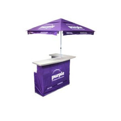 Portable Bar Set with 6' Umbrella and 4 Stools - Fully Printed