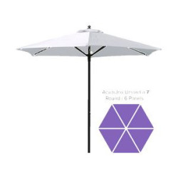 Acapulco Commercial Market Umbrella - 7' Round/ 6 Panels + Steel Pole