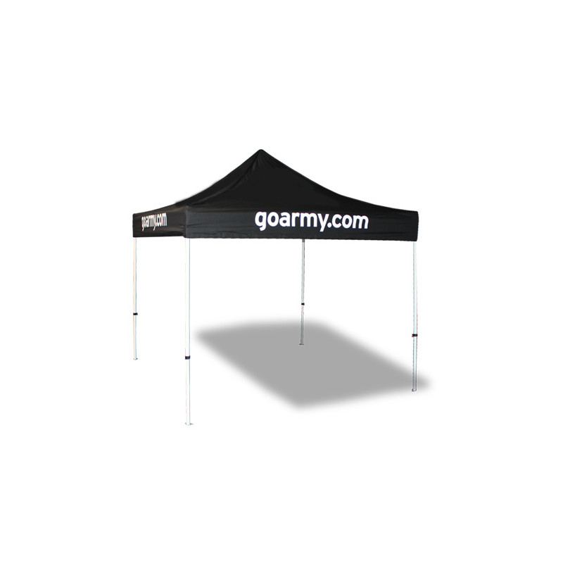 10'x10' V4 Steel Frame Pop Up Tent With Front Peak & Valance Printed Top