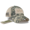 Camouflage Baseball Cap with Adjustable USA Flag Patch