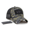 Camouflage Baseball Cap with Adjustable USA Flag Patch
