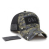 Camouflage Baseball Cap with Adjustable USA Flag Patch
