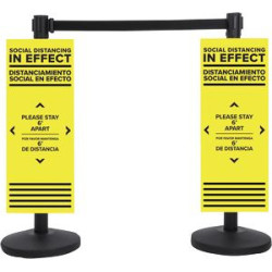 Social Distancing Stanchion Covers 12"x30" Pre-Printed