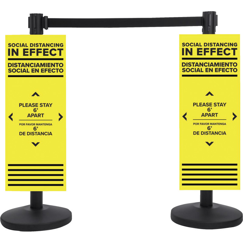 Social Distancing Stanchion Covers 12"x30" Pre-Printed