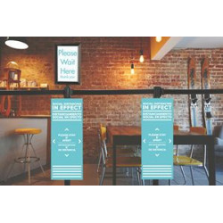 Social Distancing Stanchion Covers 12"x30" Pre-Printed