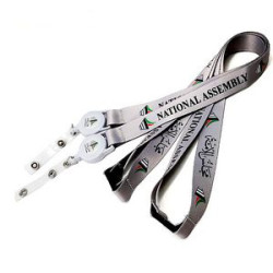 Bulldog Clip Lanyard with Plastic Badge and Card Pouch