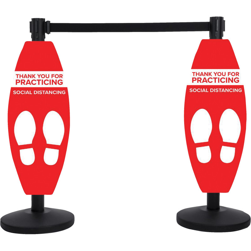 Social Distancing Stanchion Covers 12"x30" Pre-Printed