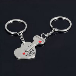 Metallic Heart Keychain