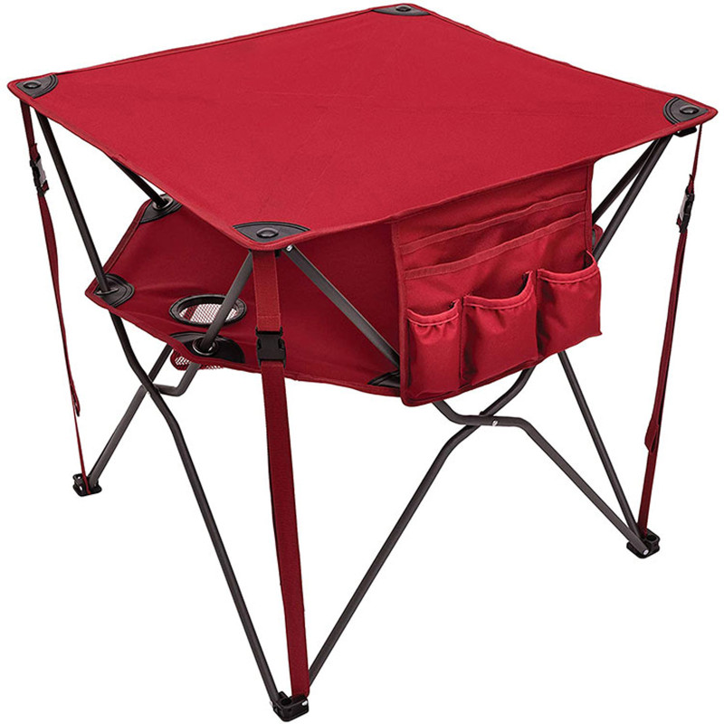 Folding Table with Cup Holders and Pockets