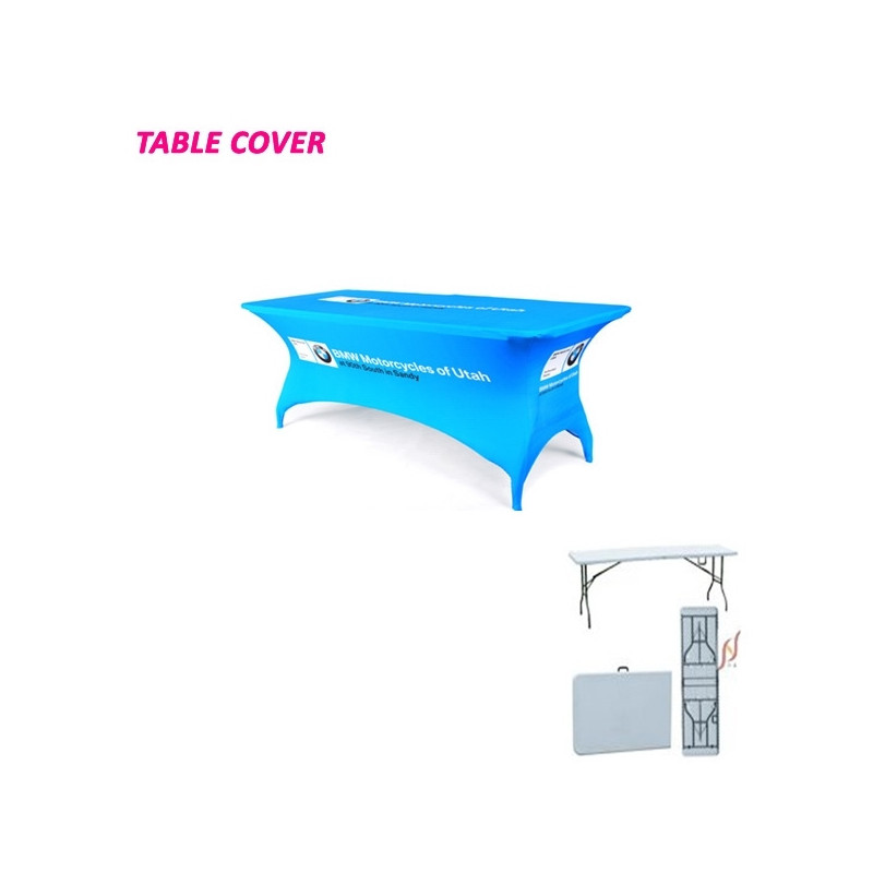 Premium 6ft Table Cover Curved - Full Color - 4 Sided