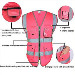Hi-Vis Pink Safety Vest