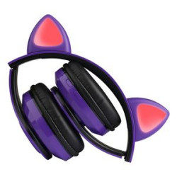 Lovely Cat Ear LED Flash Light Bluetooth Headphone