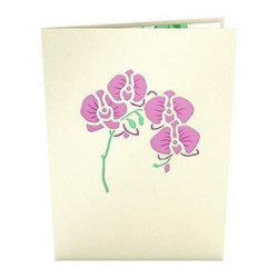 3D Greeting Card Orchid Bouquet Pop Up Card