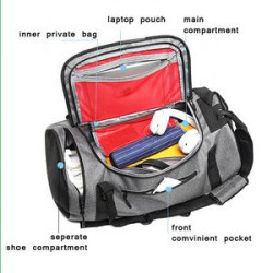 Waterproof Weekender Duffle Bag with Shoe Compartment