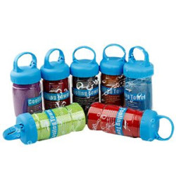 Cooling Towel - Full Color Imprint - Plastic Bottle