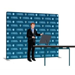 8ft Wave Series Floor Display - Straight - With Graphic