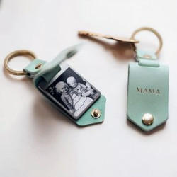 Mini Photo Leather Keychain