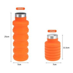 17 OZ Portable Silicone Sport Water Bottle