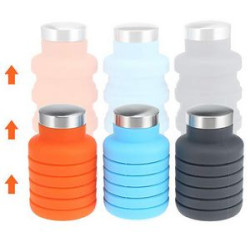 17 OZ Portable Silicone Sport Water Bottle