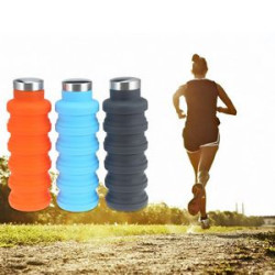 17 OZ Portable Silicone Sport Water Bottle