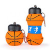 Novelty 13 oz Basketball Shape Folding Water Bottle