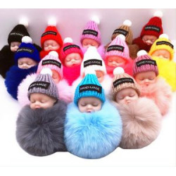 Fluffy Baby Doll Keychain