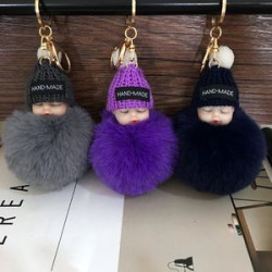 Fluffy Baby Doll Keychain