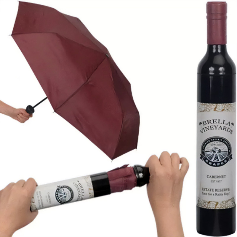 Three Folding Wine Bottle Umbrella