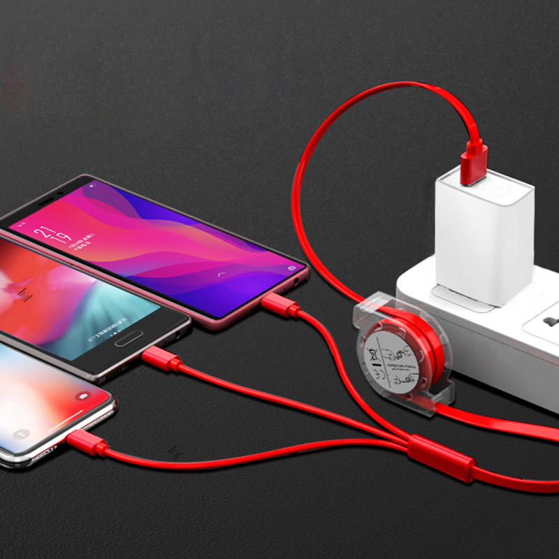 Retractable 3 in 1 USB Cable