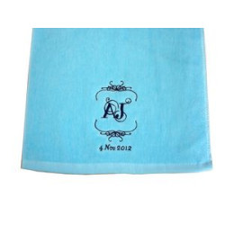 Custom velour towel with embroidery D