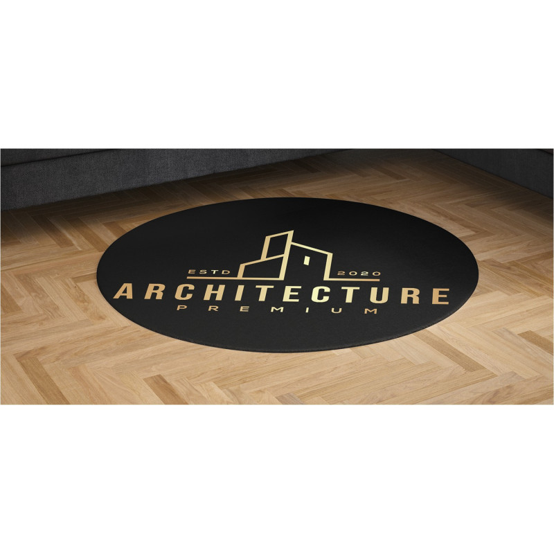 Indoor and Outdoor Rubber Backing Logo Mat Circular Shape 6ft