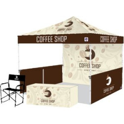 Pyramid™ Instant Shelter® Bundle 6 w/Digital Print Top, Table Cover, Sidewall, Railskirts & Chair
