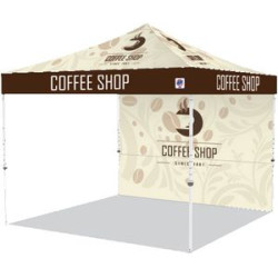 Pyramid™ Shelter Bundle 1 w/Digitally Printed Top and 10' Back Wall