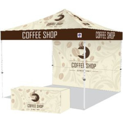 Pyramid™ Instant Shelter® Bundle 4 w/Digitally Printed Top, 6' Table Cover & Sidewall