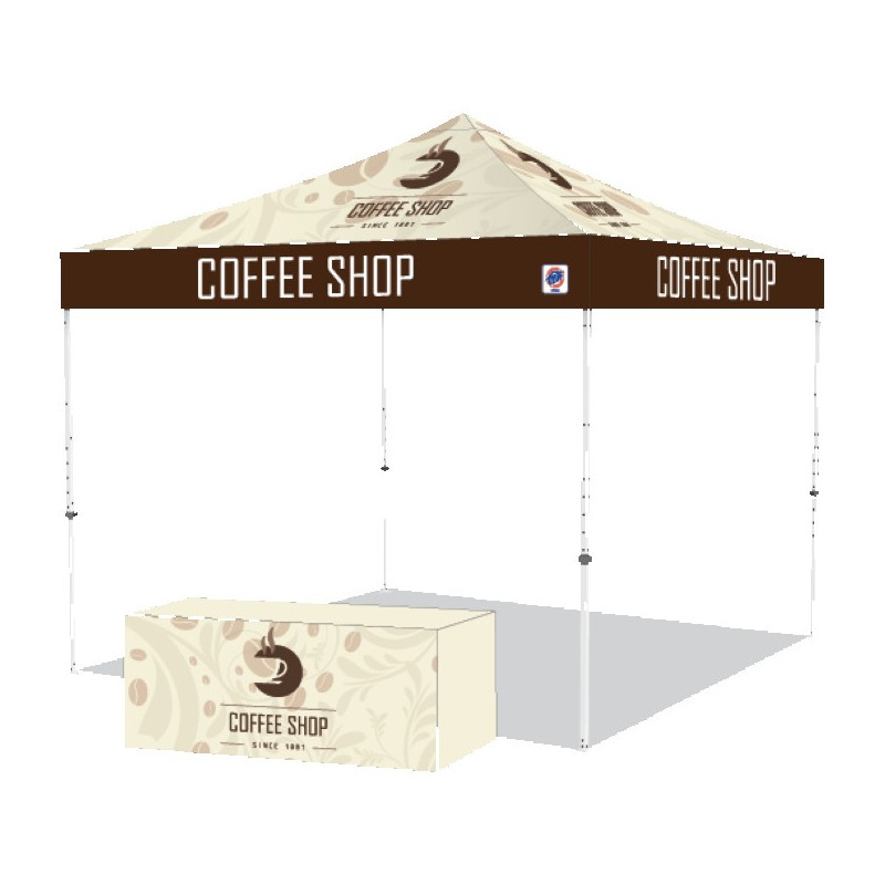 Pyramid™ Instant Shelter® Bundle 3 With Digitally Printed Top and 6' Table Cover