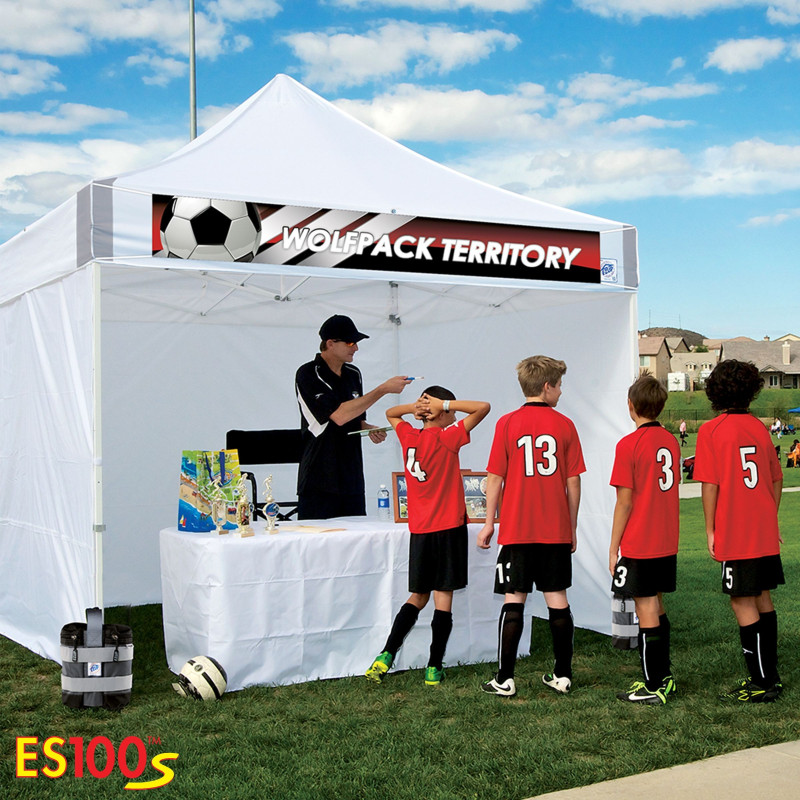 Commercial Tent Package w/4 Side Walls, Roller Bag, & Steel Frame (10' x 10')